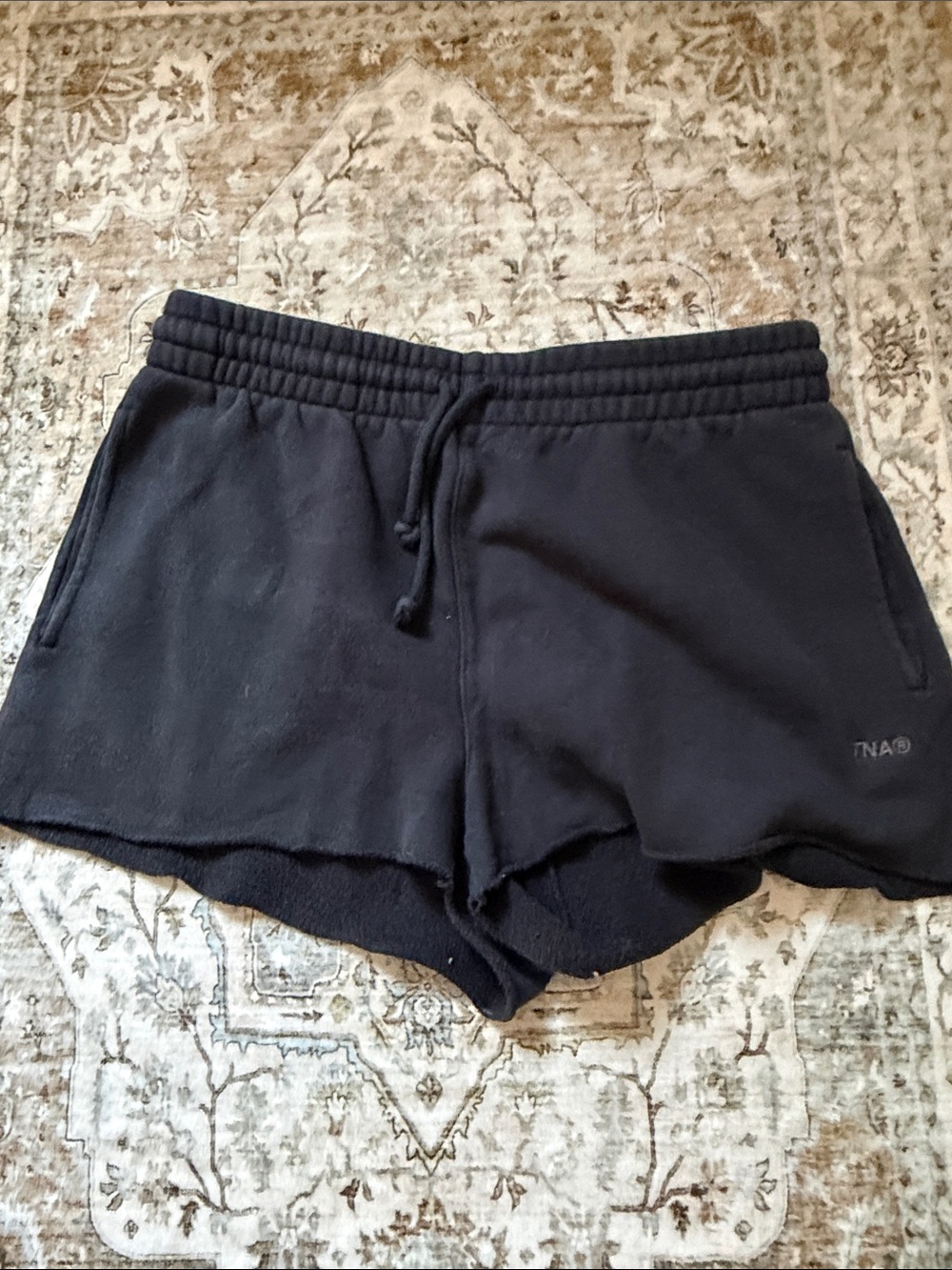 TNA Women's Black Cozy Sweatfleece Shorts